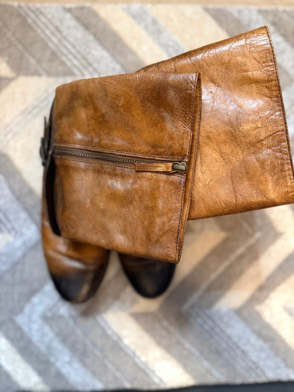 Vince Camuto|Distressed Moto Ankle Boots|Leather|Mid Shaft|Two Toned|Size 10.5 - Picture 2 of 16